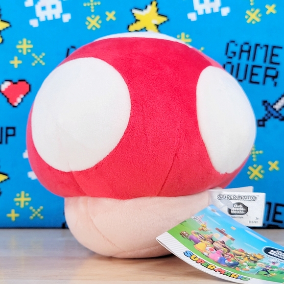 Tomy Club Mocchi Mocchi SUPER MUSHROOM JUNIOR 6" Nintendo Super Mario Game Plush - Picture 5 of 12